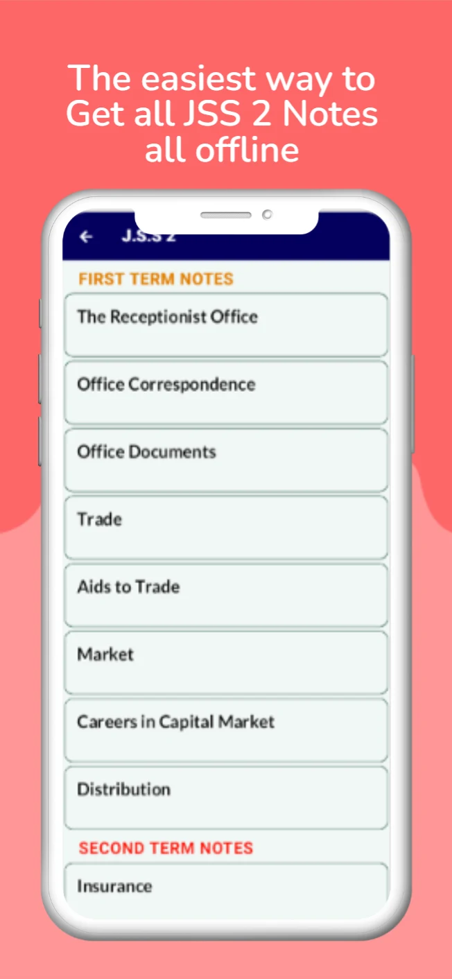Business Studies (J.S.S 1-3) screenshot